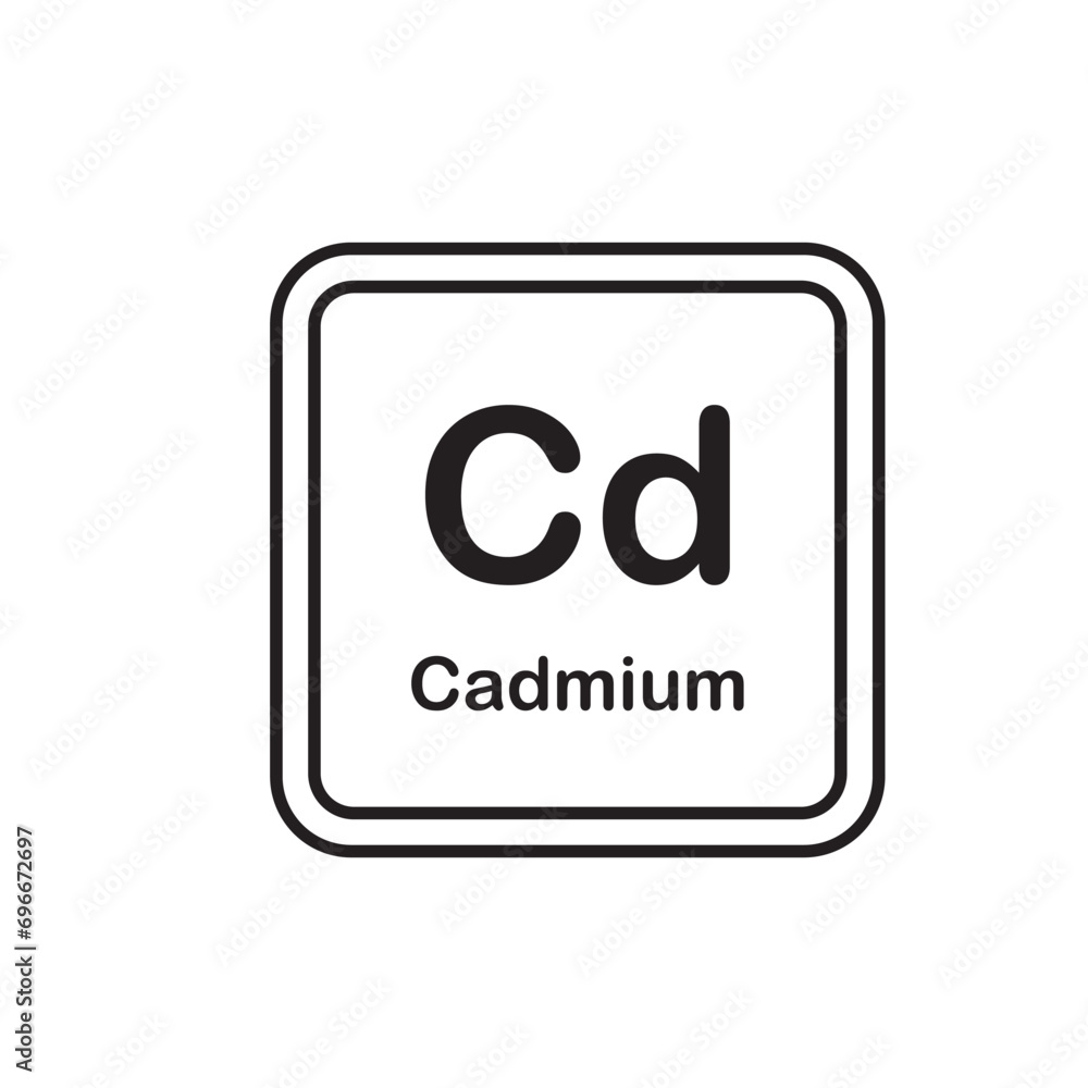 cadmium periodic icon vector element design template cadmium periodic icon vector element design template