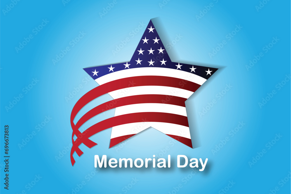 Logo icon American flag with stars vector image design. Memorial day ...
