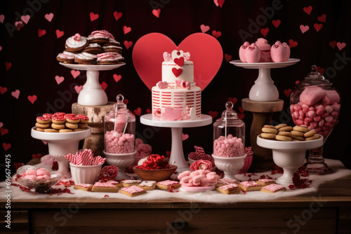 Playful and sweet Valentine s Day dessert table