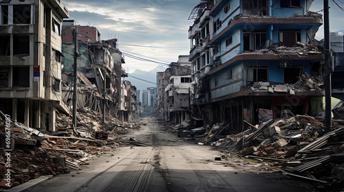 Aftermath of the Earthquake and the Impact of Widespread Damage to Buildings © Magenta Dream
