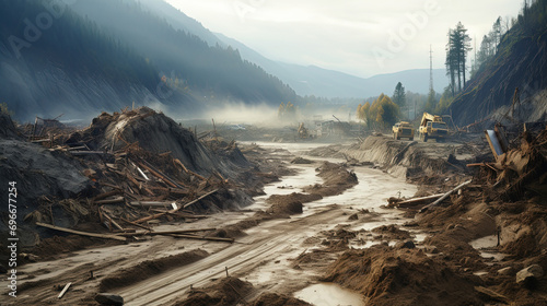 The Terrifying of a Landslide, Indications, Devastation, and the Shifting Terrain photo