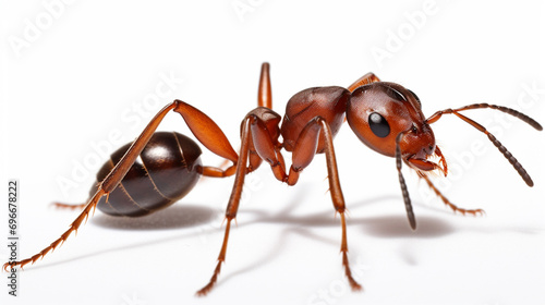 Red wood ant - Formica rufa or southern wood ant, isolated on white. Generative AI © Fuji