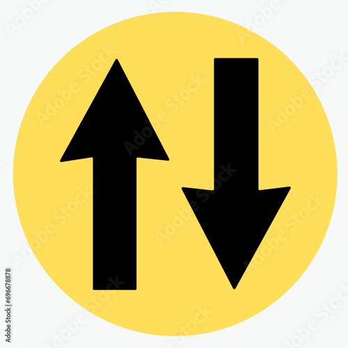 yellow arrow sign