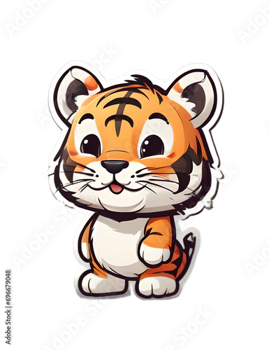 cute tiger cub transparent sticker png