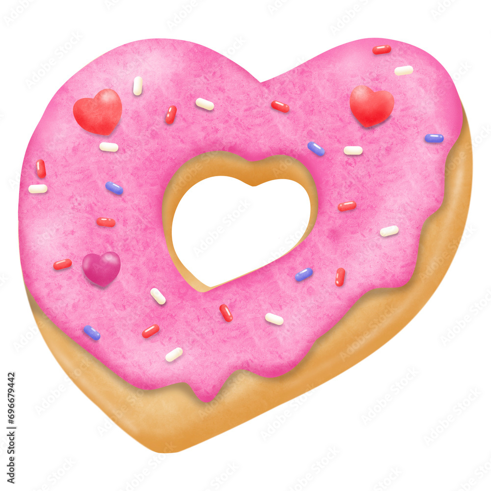 a heart shaped donut with sprinkles on it a heart shaped donut with sprinkles on it