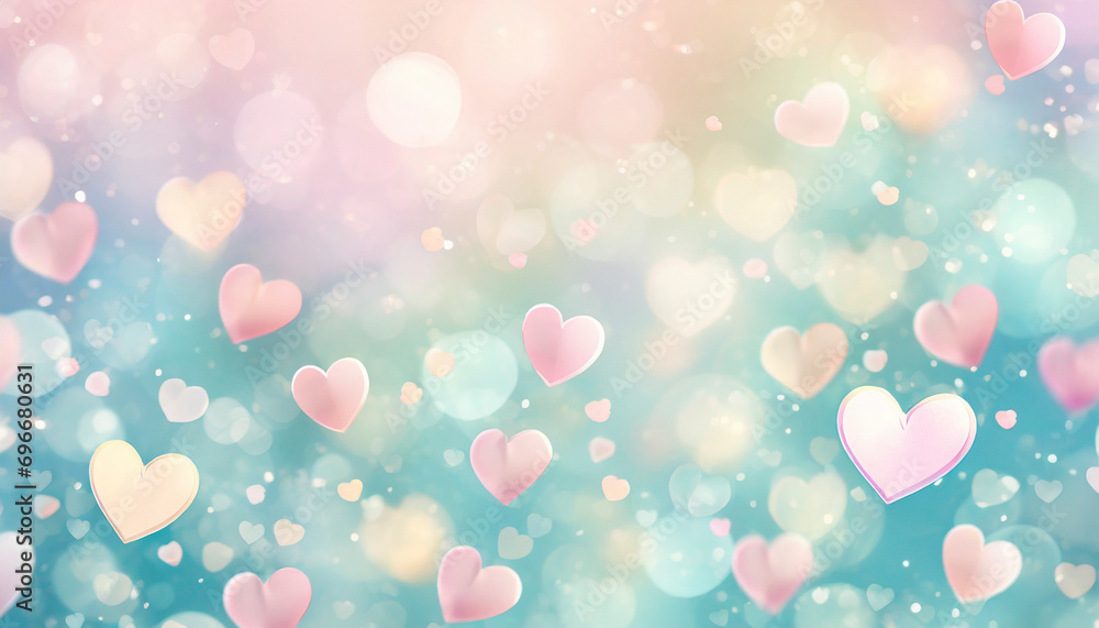 Heart bokeh background. Valentine's day. Romantic background.