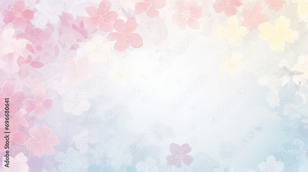 Delicate flower pattern background in soft pastel hues