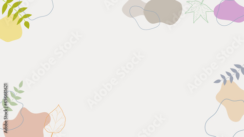 カラフルで抽象的な液体シェイプのフレームイラスト