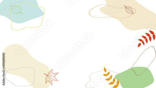 カラフルで抽象的な液体シェイプのフレームイラスト