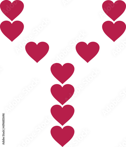 heart valentine alphabet uppercase y