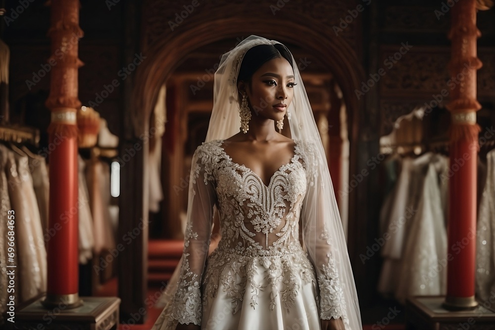 Portrait of a woman in a wedding dress Portrait of a woman in a wedding dress