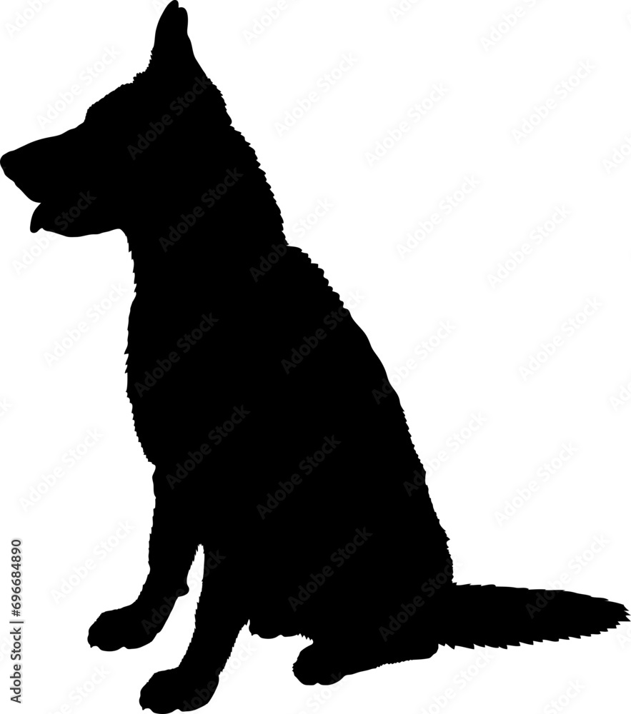 High German Shepherd sitting quality Dog silhouette Breeds Bundle Dogs on the move. Dogs in different poses.
The dog jumps, the dog runs. The dog is sitting. The dog is lying down. The dog is playing