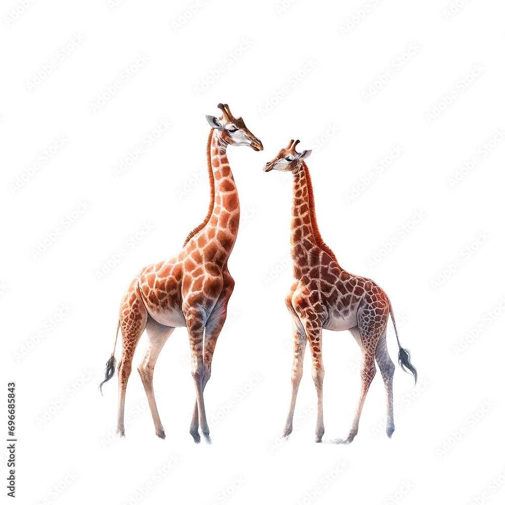 Fototapeta premium giraffe isolated on white