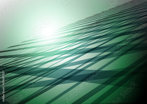 交差する緑の幾何学ライン背景	