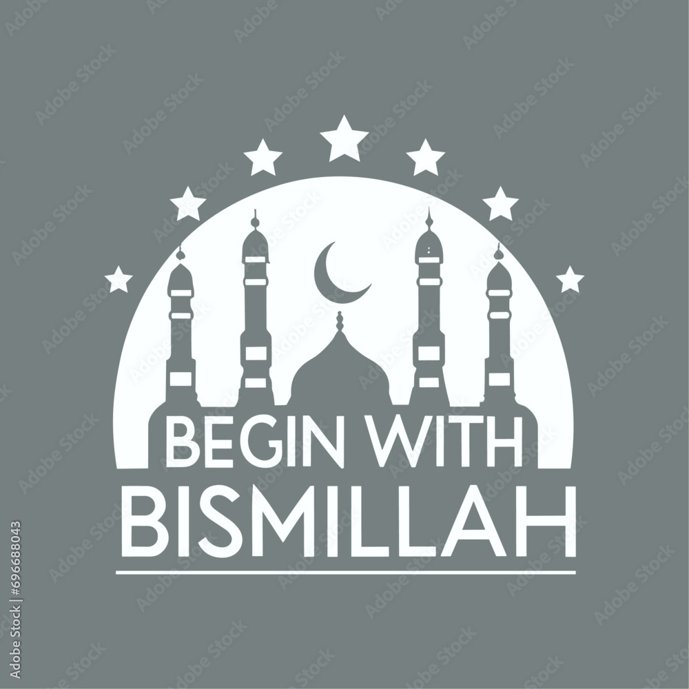 Begin With Bismillah Typography Begin With Bismillah Typography