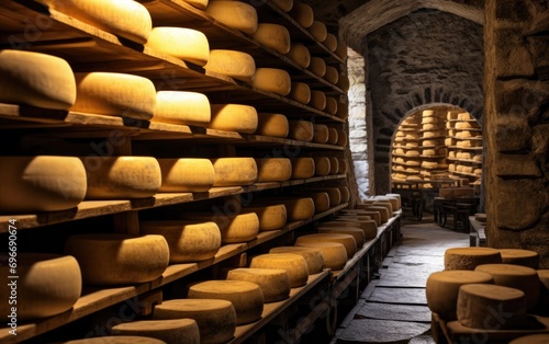 A traditional cheese cellar