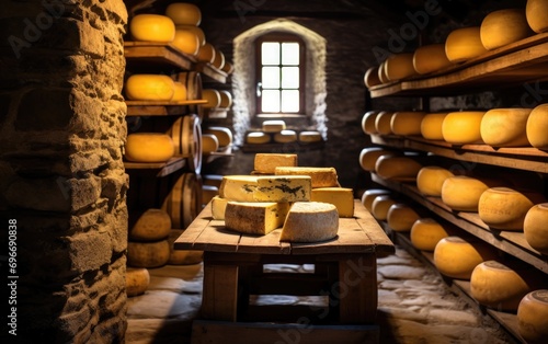 A traditional cheese cellar photo