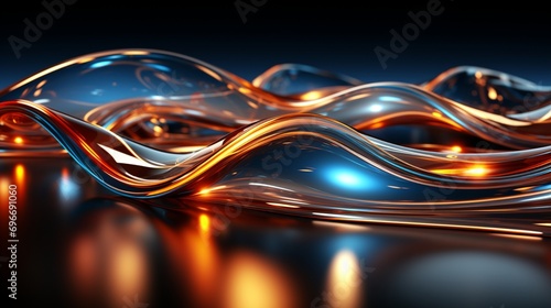 Immerse Yourself in Futuristic Elegance: Stunning 64K Wallpaper and Backgrounds with Dynamic Waves, Technological Lines, and Mesmerizing Blue and Gold Hues, Generative AI