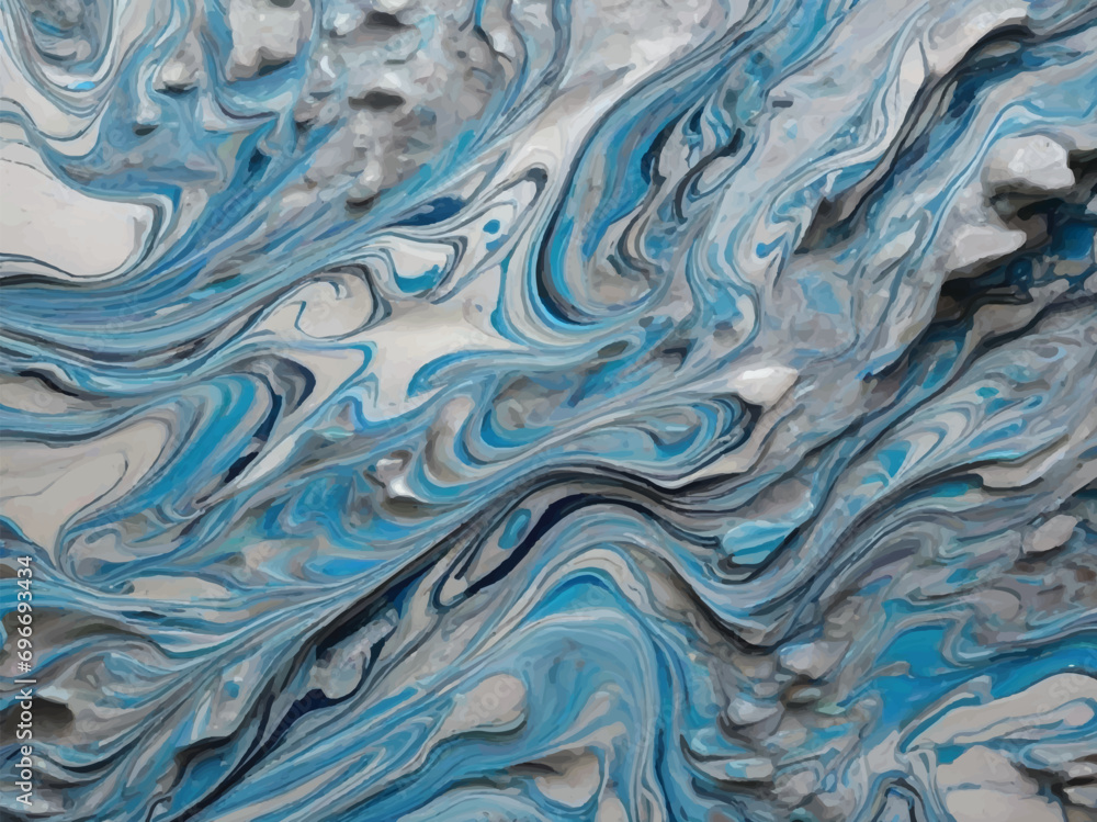 Fototapeta premium Dynamic Cerulean Blue Marble: Vibrant Flowing Veins