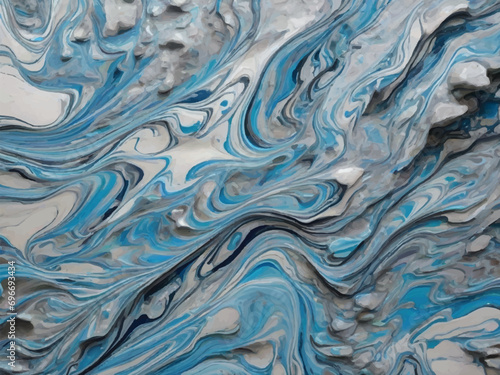 Dynamic Cerulean Blue Marble: Vibrant Flowing Veins"