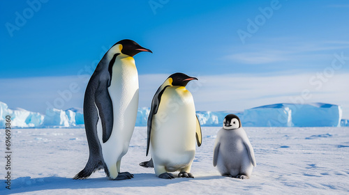 emperor penguins on the sea ice in the weddell sea