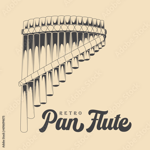 Retro Pan Flute Drawing