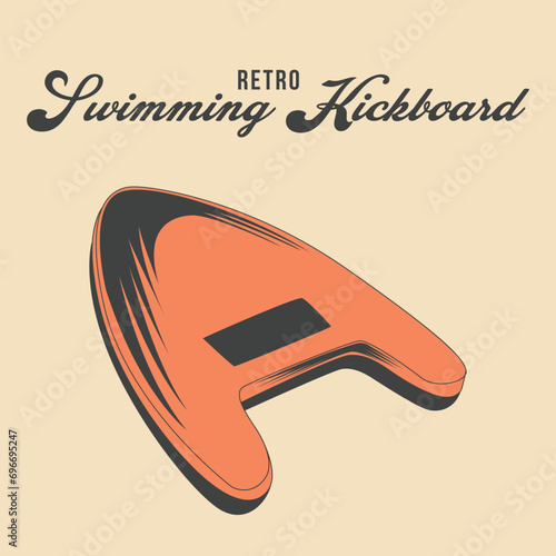 Retro swimming kickboard Vector