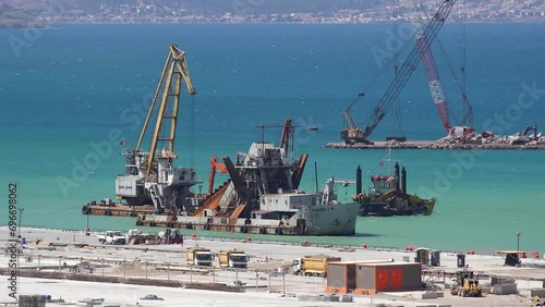 marine construction drone image