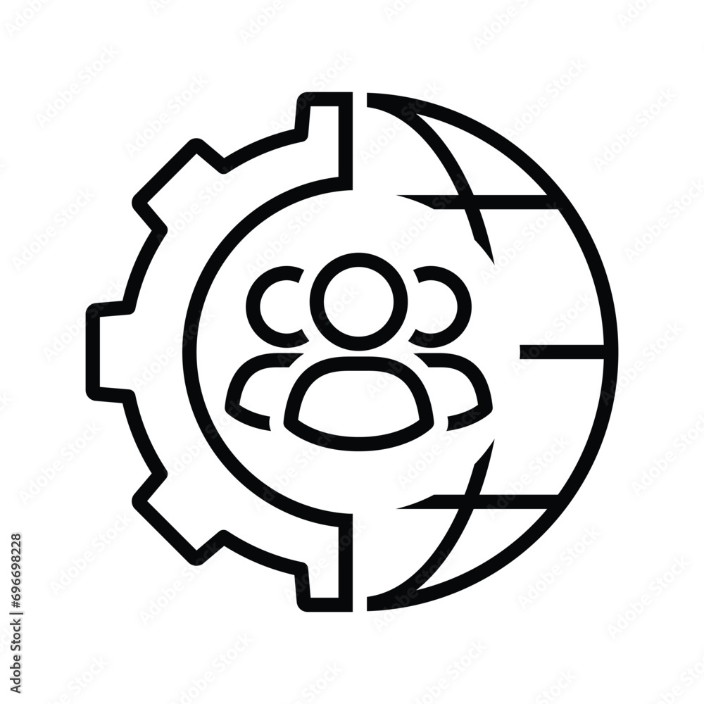 Global human resource management vector icon Global human resource management vector icon