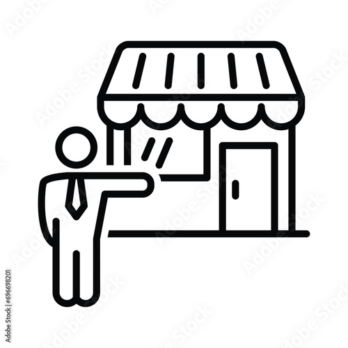Shop store manager vector icon