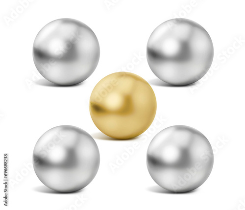 Realistic glossy chromium ball with glares and reflection  transparent background