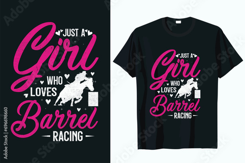 
just a girl who loves barrel racing t-shirt design vector
