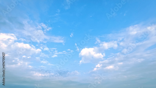pretty huge white clouds in the blue sky backdrop - photo of nature