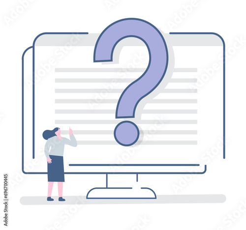 flat design illustration,people with question mark