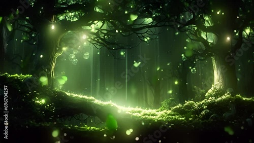 Enchanted Forest with Magical Lights photo