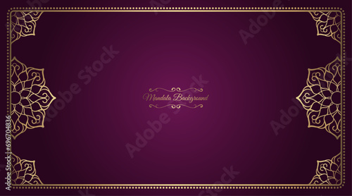 Vintage frame with gold mandala ornament