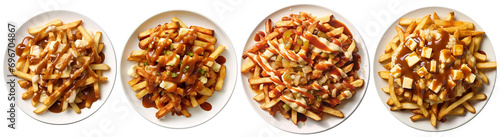 top view of plates with Poutine