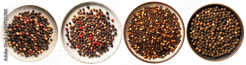 top view of plates with Sichuan Peppercorn spice photo