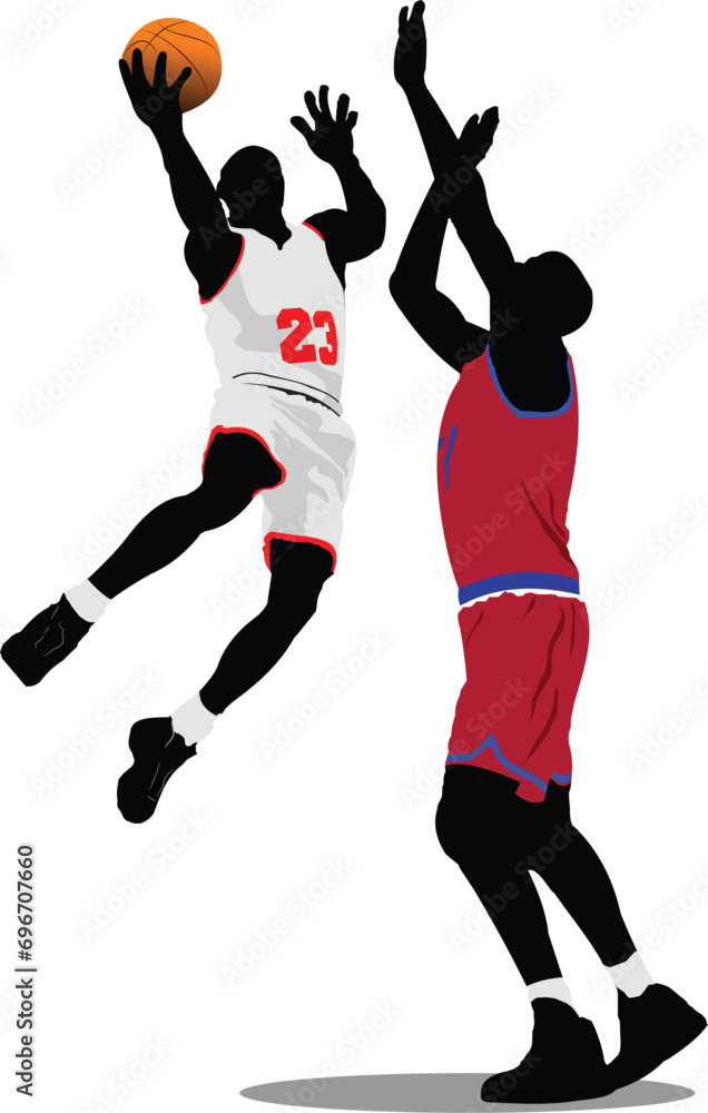 Basketball players. Vector illustration