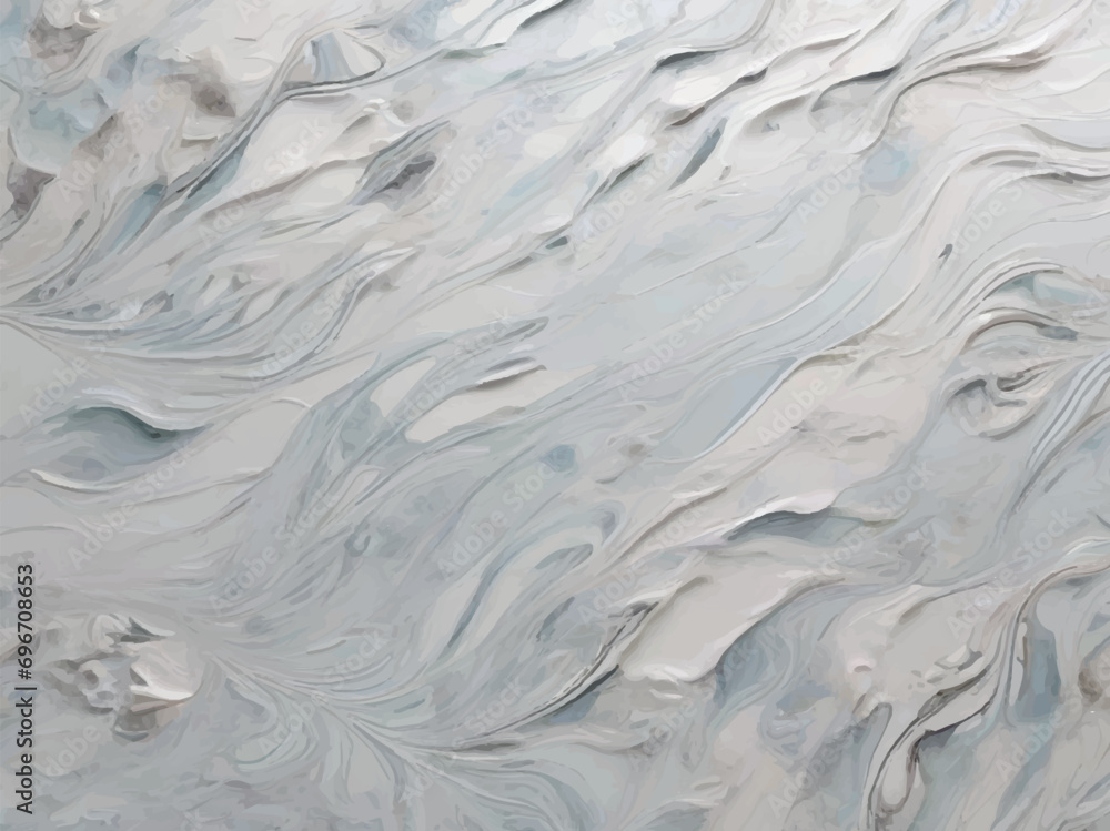 Obraz premium Arctic Reflections: Cool White Marble with Ice Patterns