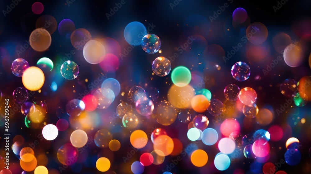 Immerse yourself in the visual poetry of blurry lights and multicolor bokeh, transforming the background into a dazzling display reminiscent of a gentle rain of light.