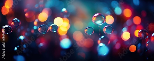 Experience the enchantment of a blurry background adorned with multicolor bokeh, where lights cascade like a gentle rain, adding a touch of magic to the scene.