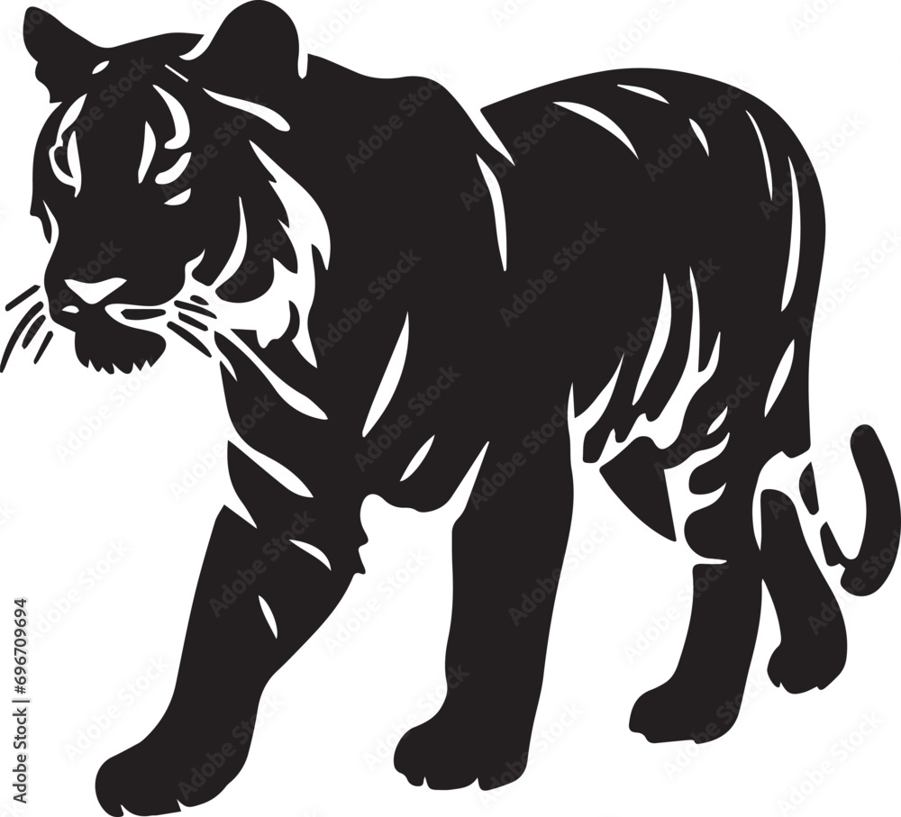 Obraz premium Simple Silhouette Vector Design of Tiger