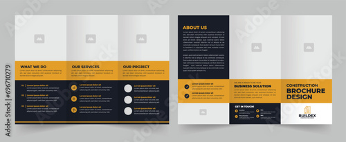 Contraction Trifold Brochure or  Trifold Brochure Layout Template.