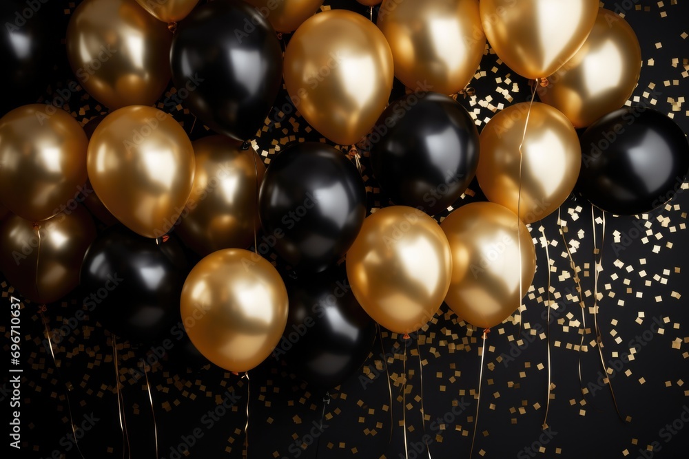 Congratulation event holiday background . Black gold color banner Congratulation event holiday background . Black gold color banner