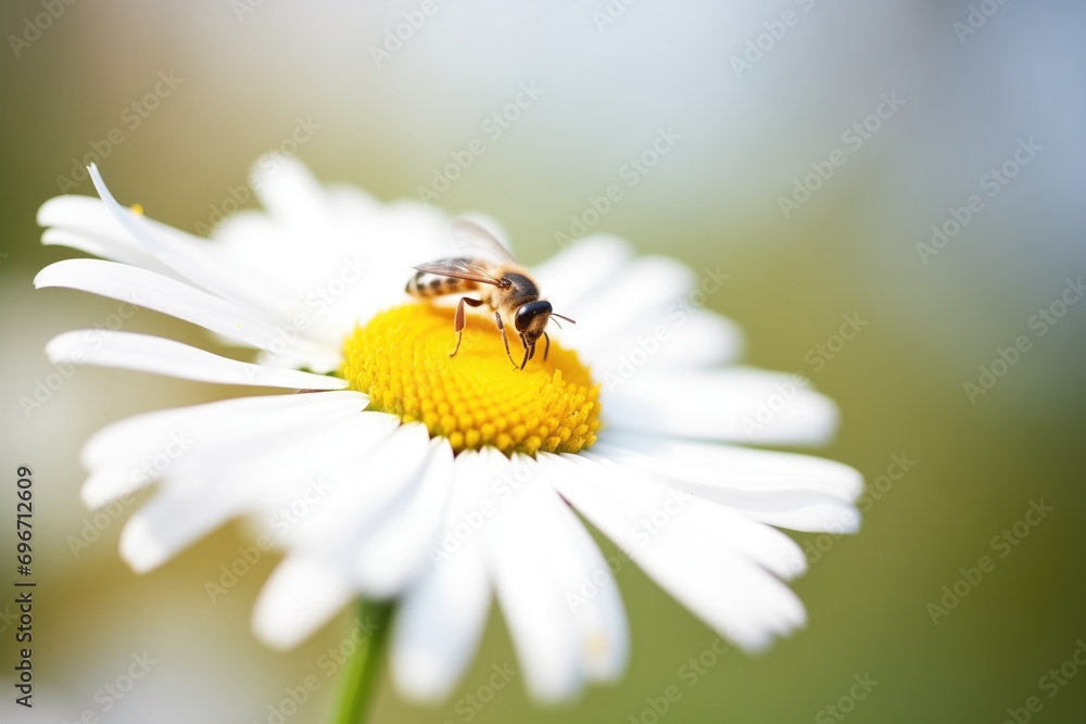 bee landing on a daisy bee landing on a daisy