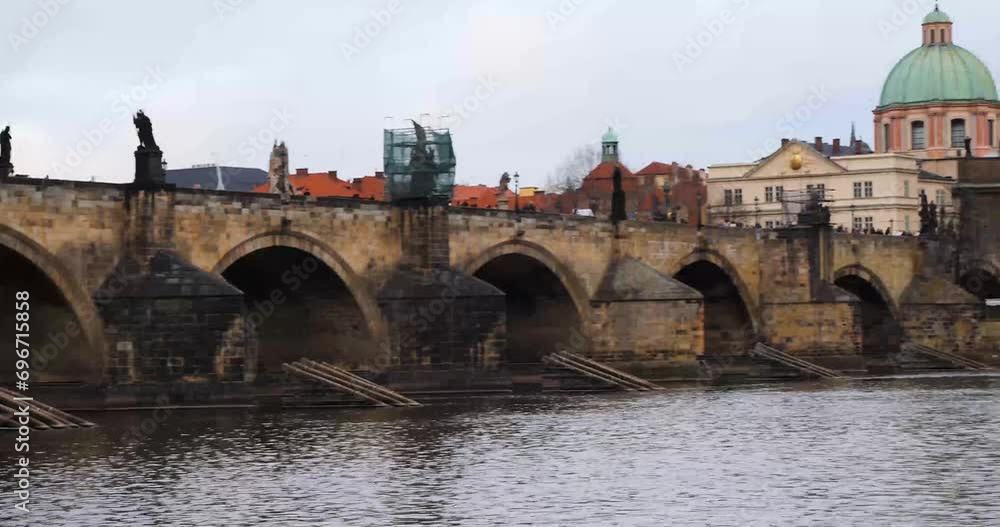 Famous Charles Bridge over Vltava river in Prague, Czech Republic Famous Charles Bridge over Vltava river in Prague, Czech Republic