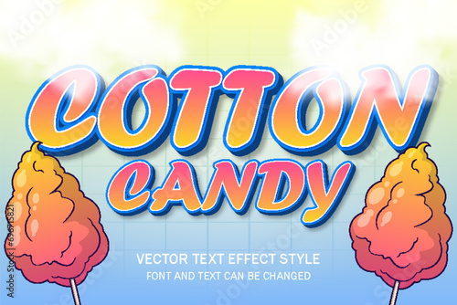 cotton candy sweet streetfood typography lettering editable text effect font style template background