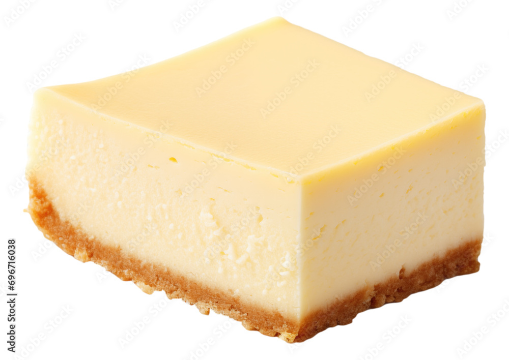 plain cheesecake slice isolated.