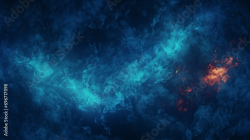 4K Grainy dark blue fire colors background